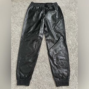 Zara Faux Leather Jogger in Black